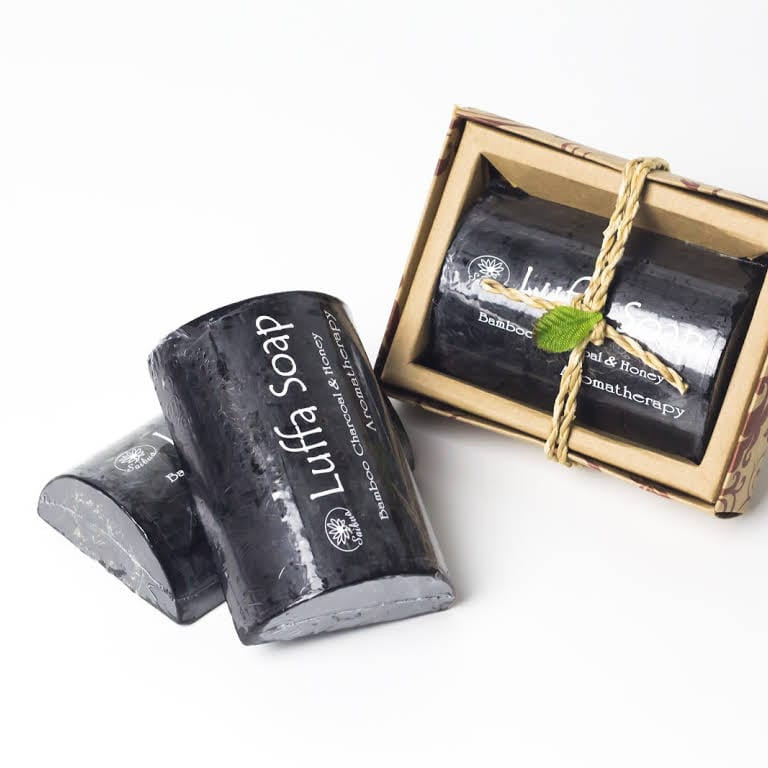 Bamboo Charcoal and Honey Luffa Soap
