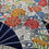 Thumbnail: Japanese Kimono Silk Scarf S4583 - Skinny Navy Silk with Colorful Fans
