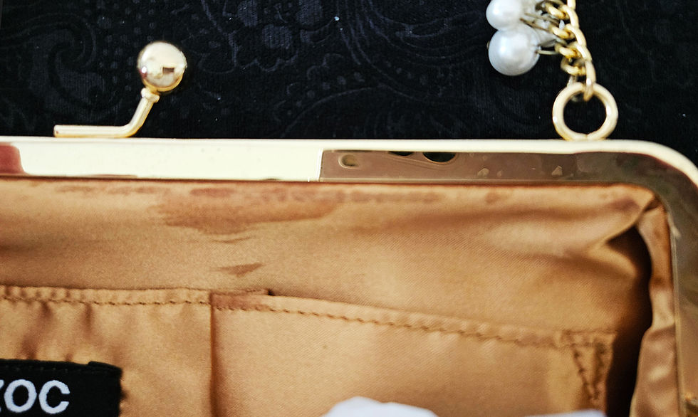 Thumbnail: Vintage Japanese Gold Sequined Handbag with Faux Pearls H2198 Purse OZOC Brand