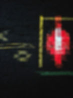 Thumbnail: Japanese Kimono Scarf S5525 - Indigo Blue Kasuri Dyed Wool Large Pattern