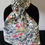 Thumbnail: Japanese Kimono Scarf S2734 - Ivory Stencil Print with Mixed Patterns
