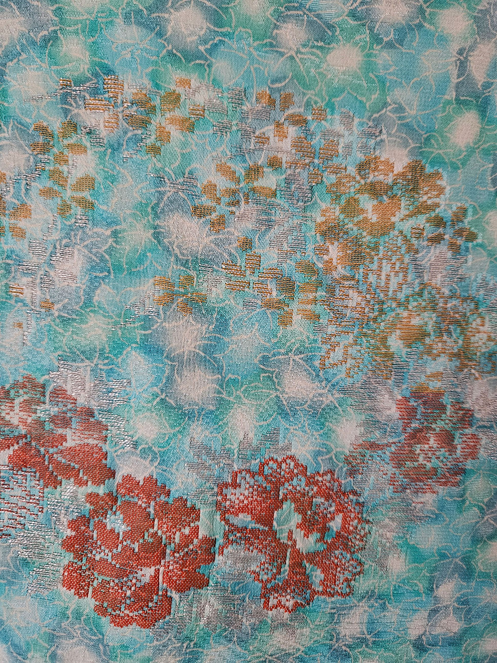 Thumbnail: Silk Jacquard Kimono Jacket - Hand-Dyed Haori, Japanese Made KY1166