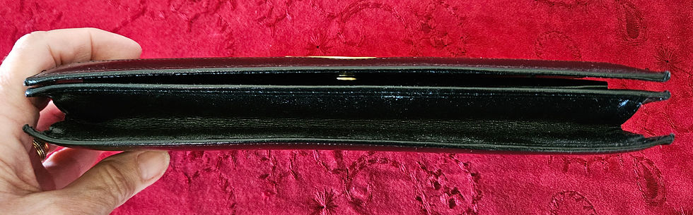 Thumbnail: Vintage Japanese Black Leather Clutch Handbag H1642 Purse
