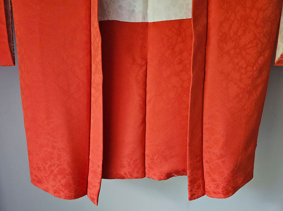 Thumbnail: Vintage Japanese Kimono - Yuzen Dyed Silk Jacquard Kimono Jacket- Haori- Kimono