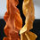 Thumbnail: Vintage Gold Silk Shibori Scarf: Japanese Kimono Shibori Dyed Obiage H1791