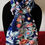 Thumbnail: Japanese Silk Kimono Scarf S5484 - Smooth Chirimen Silk Navy Katazome Dyed