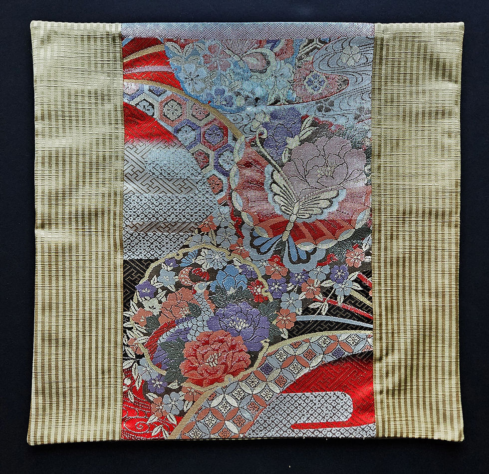 Thumbnail: Japanese Obi Pillow Cover Only Pastel Medallions P1106