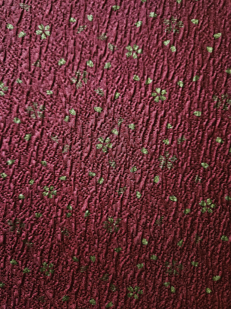 Thumbnail: Japanese Kimono Scarf S5881 - Modern Tsujigahana Dyed Chirimen Silk