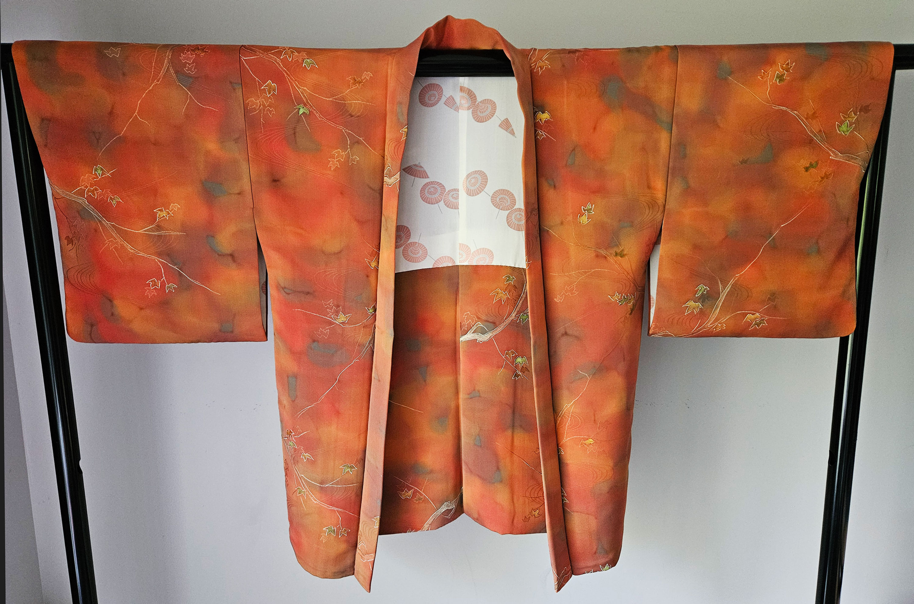 Silk Jacquard Kimono Jacket - Hand-Dyed Haori, Japan KY1220