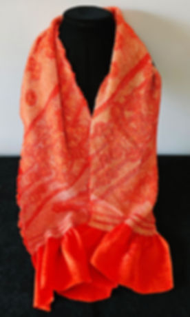Vintage Red Silk Shibori Scarf: Japanese Kimono Obiage H2030 As Is