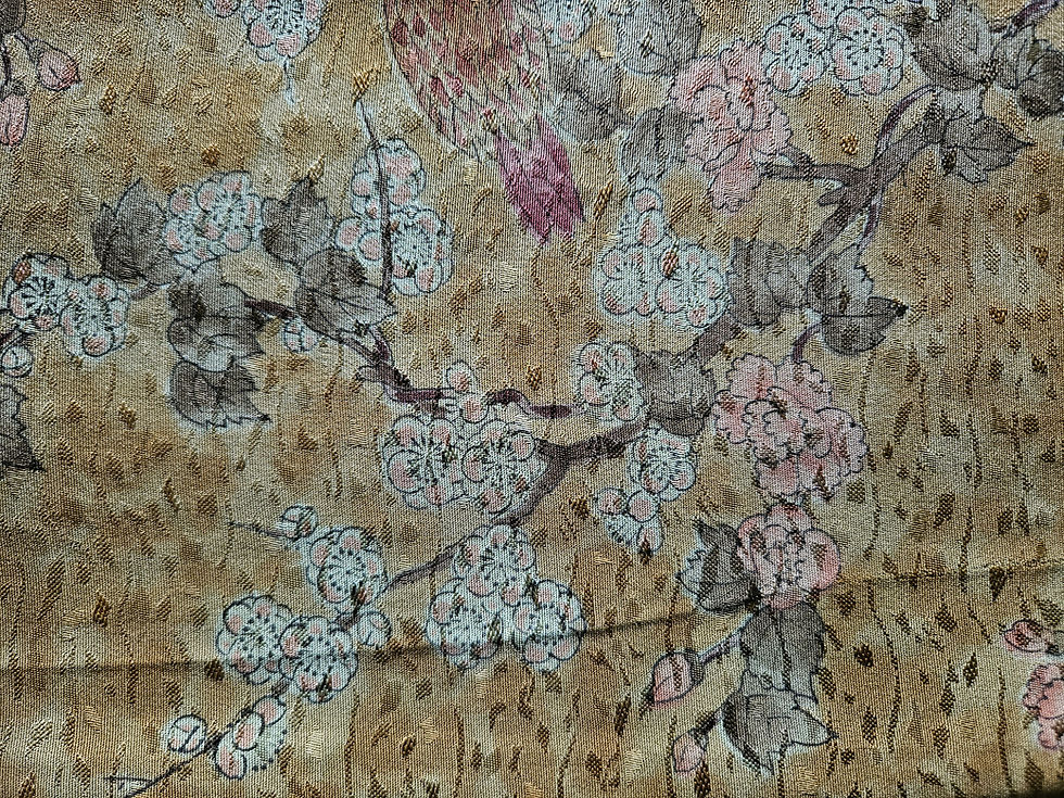 Thumbnail: Japanese Silk Kimono Scarf S5827 - Soft & Glossy Dijon Silk Jacquard