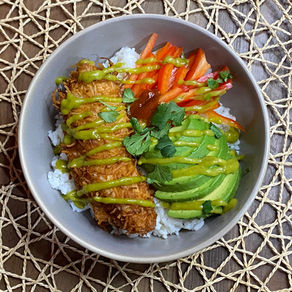 Tropical Coconut Crusted Chicken Bowls