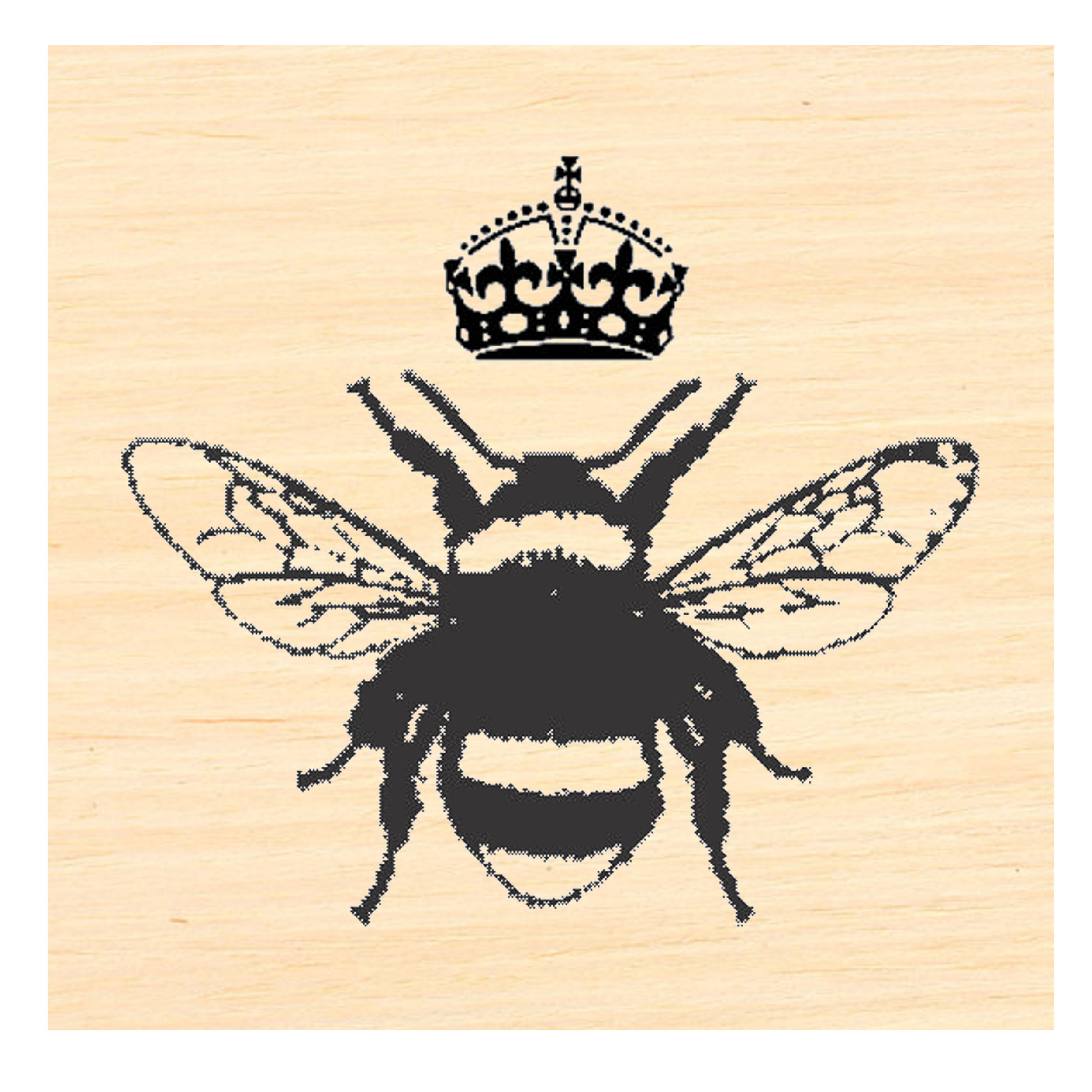 P121 Queen Bee Rubber Stamp WM