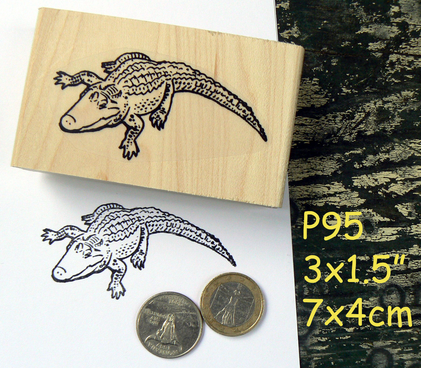 P95 Aligator Rubber Stamp