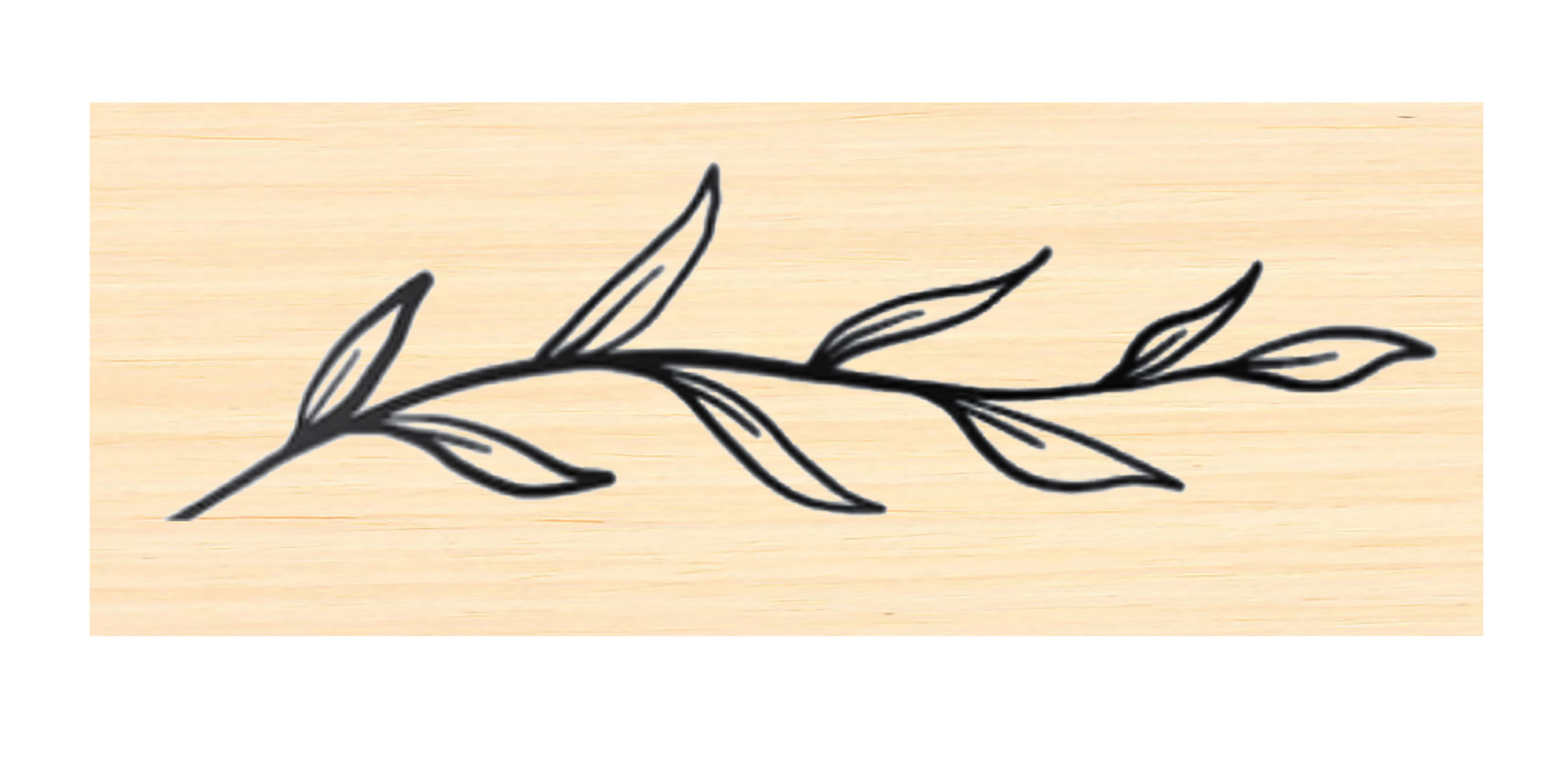 P137 Elegant Twig Rubber Stamp Left