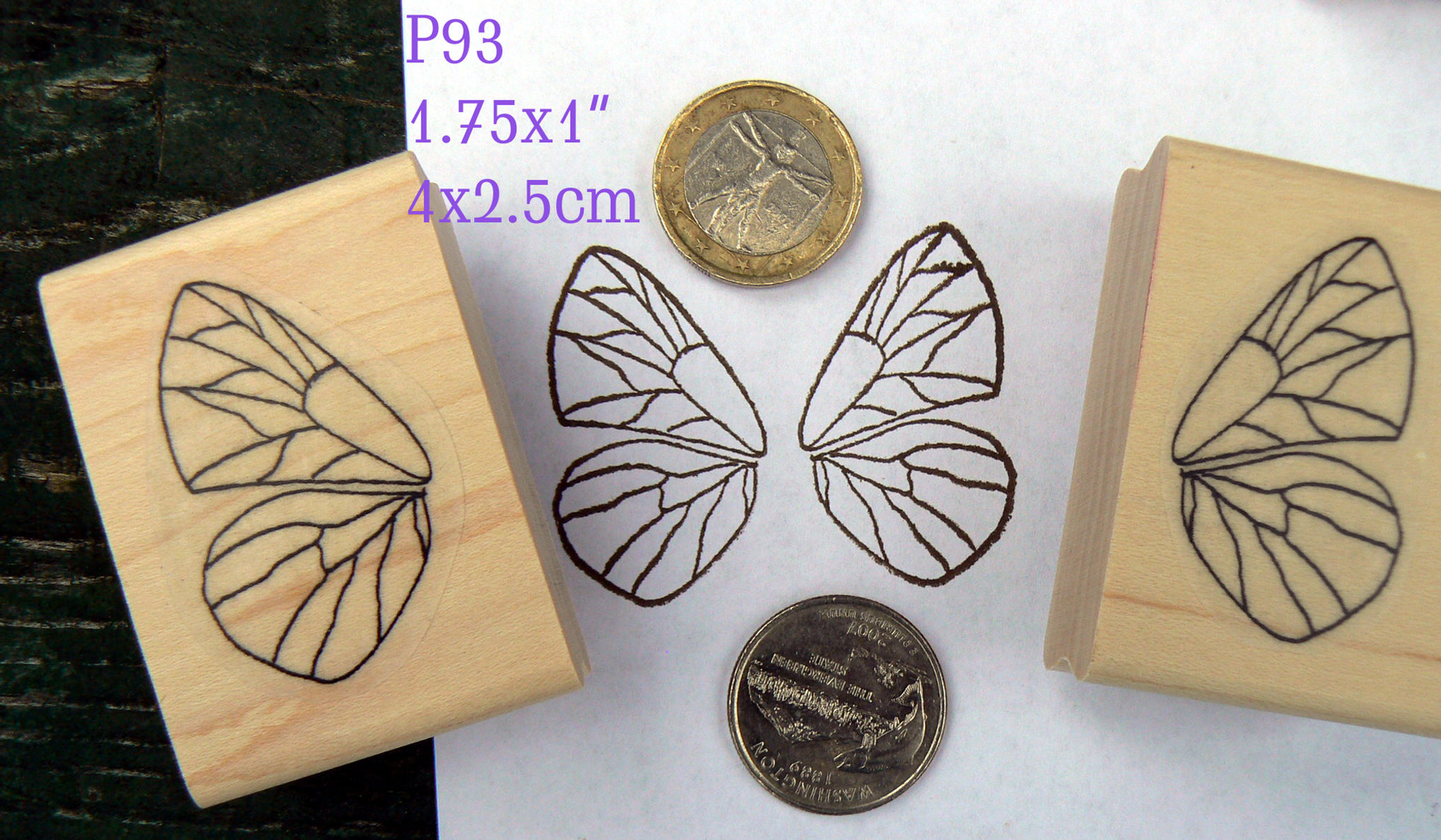 P93 Small Wings Rubber Stamps