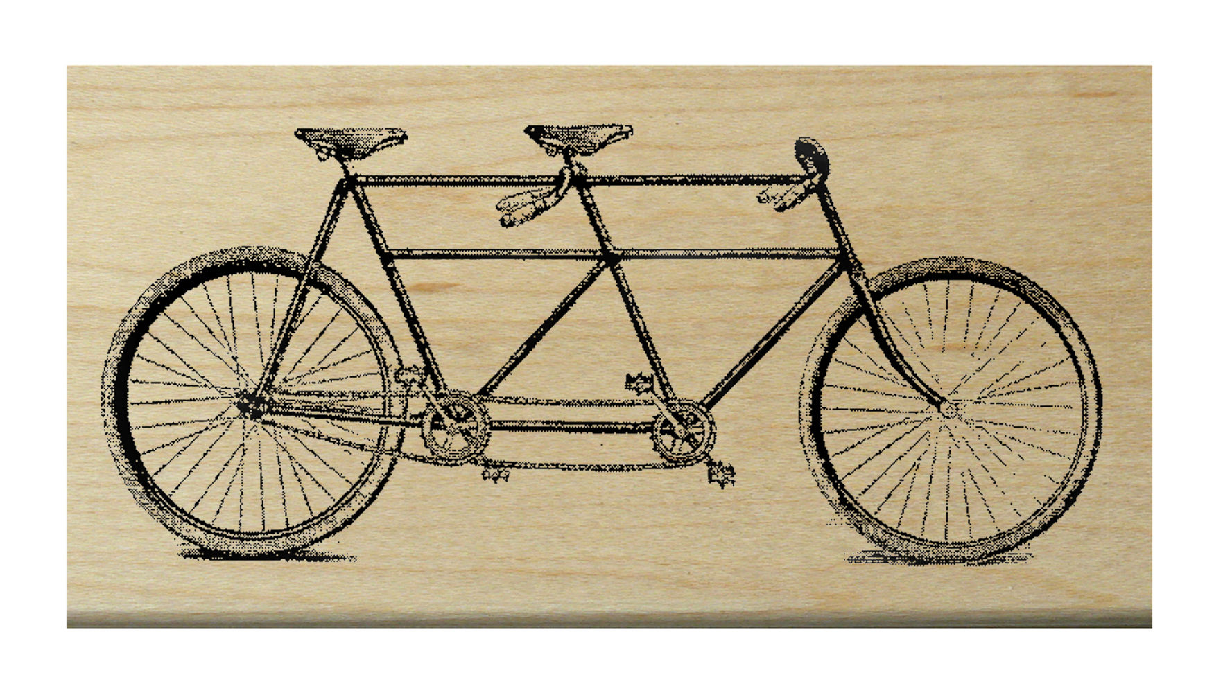 P11 Tandem bicycle rubber stamp WM