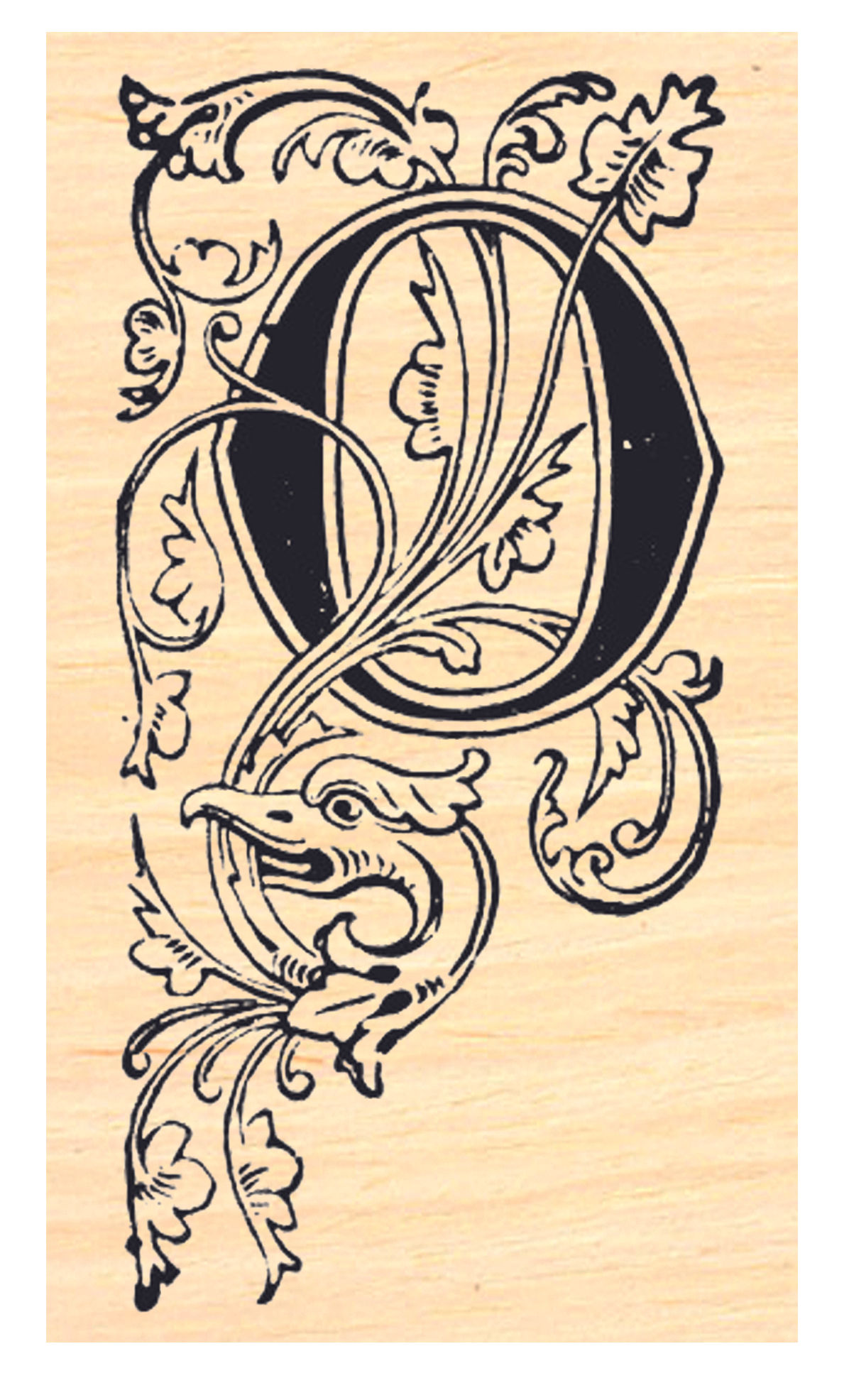 P41 Monogram Letter O Rubber Stamp