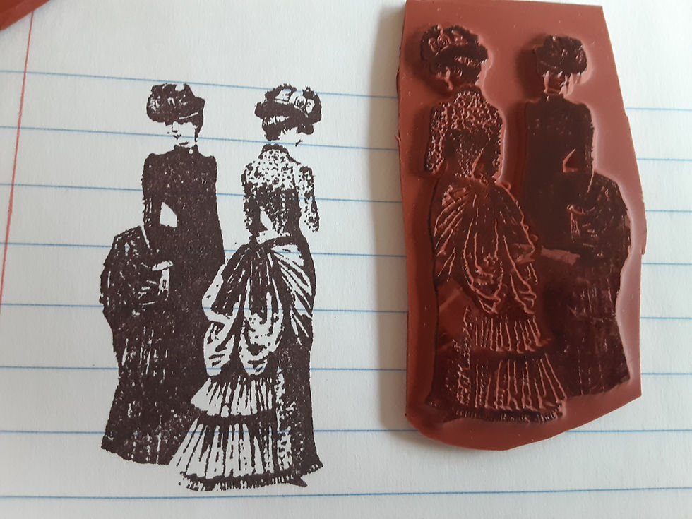 Thumbnail: P135  Victorian Ladies  Rubber Stamp
