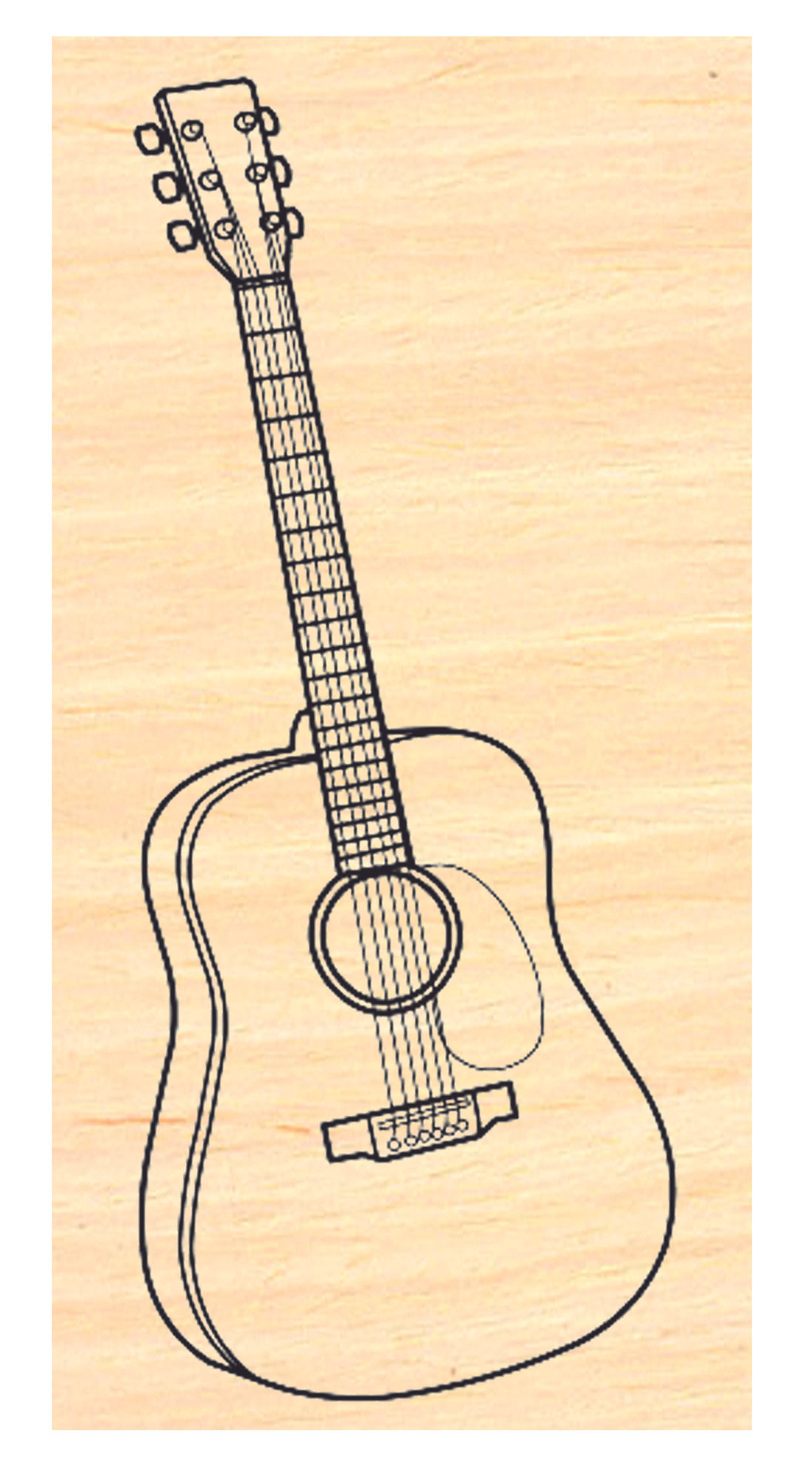 P49 Guitar Rubber Stamp