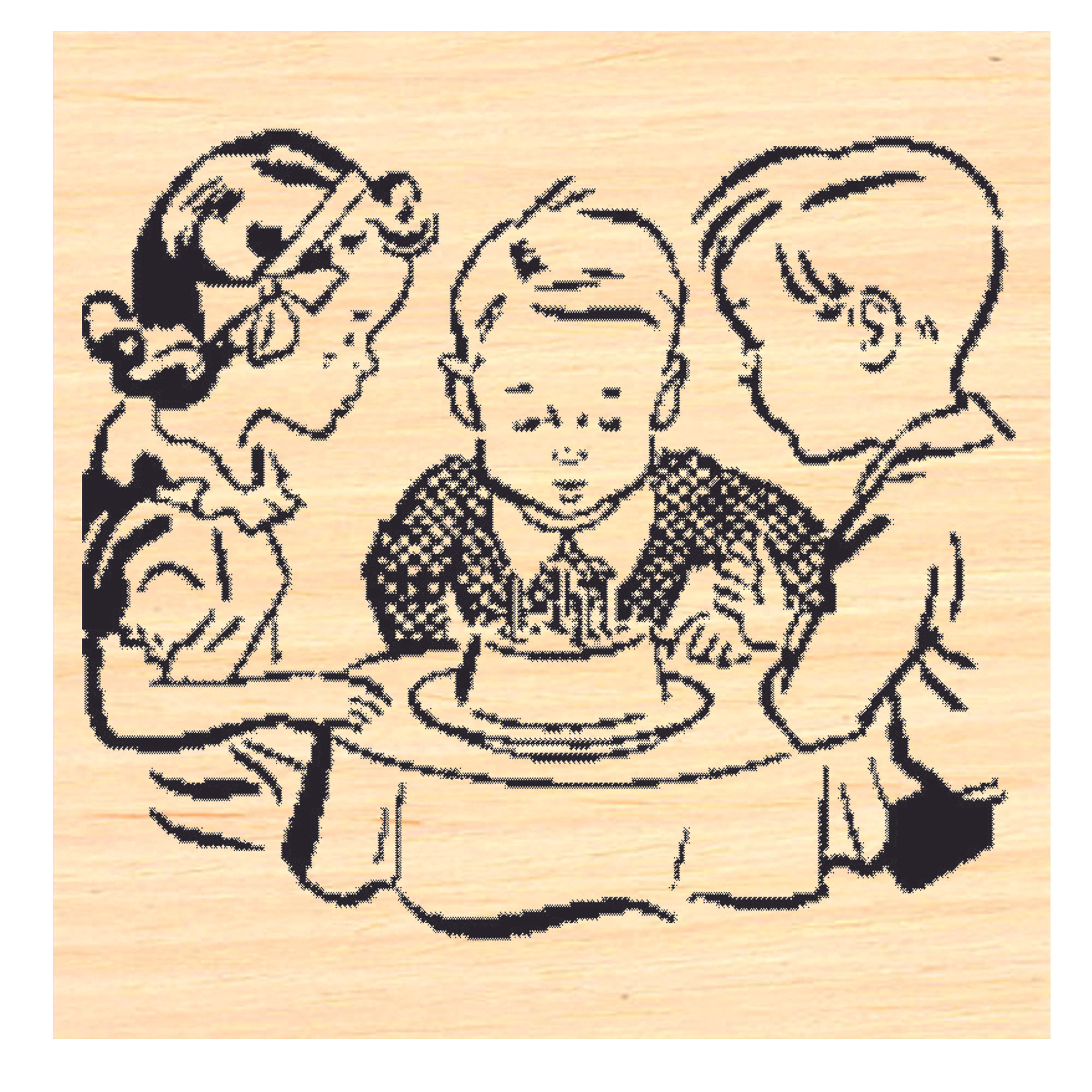 P39 Happy Birthday Party Rubber Stamp