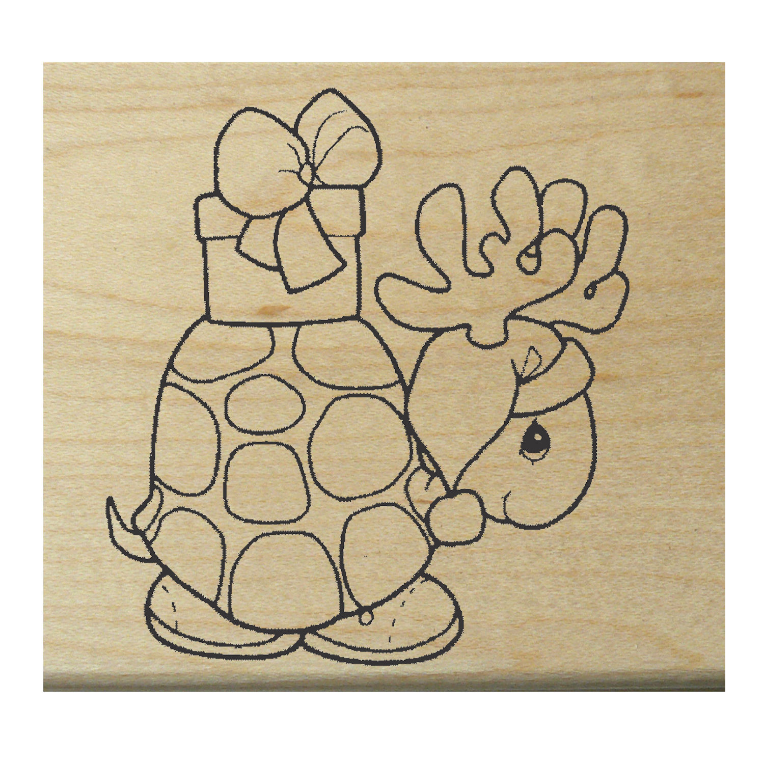 P14 Christmas Turtle Rubber Stamp