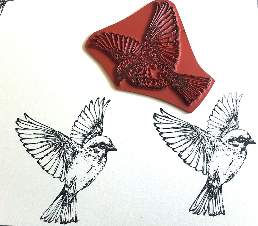 Thumbnail: P135 Flying Bird Rubber Stamp
