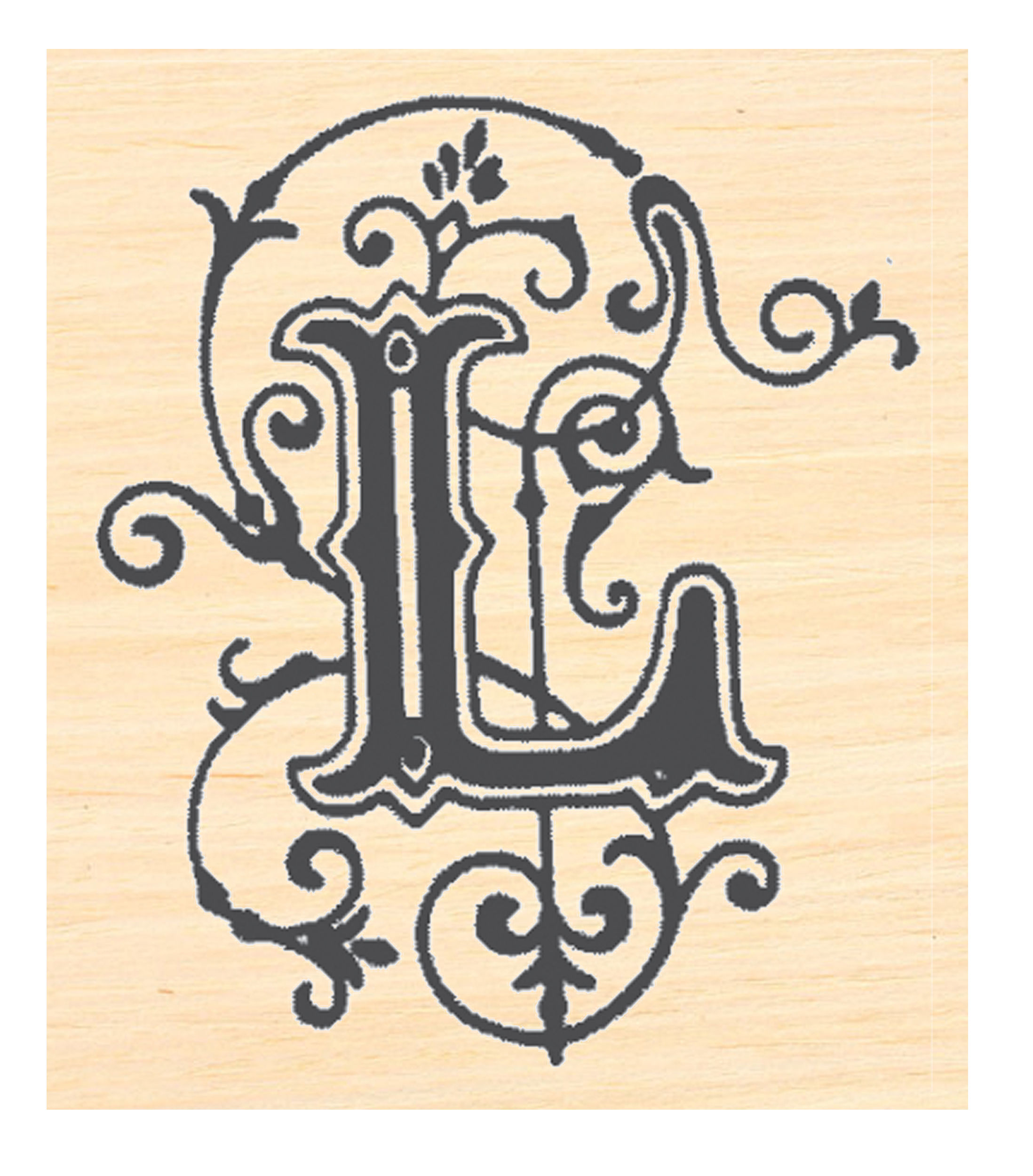 P58 Letter L calligraphy Rubber Stamp WM