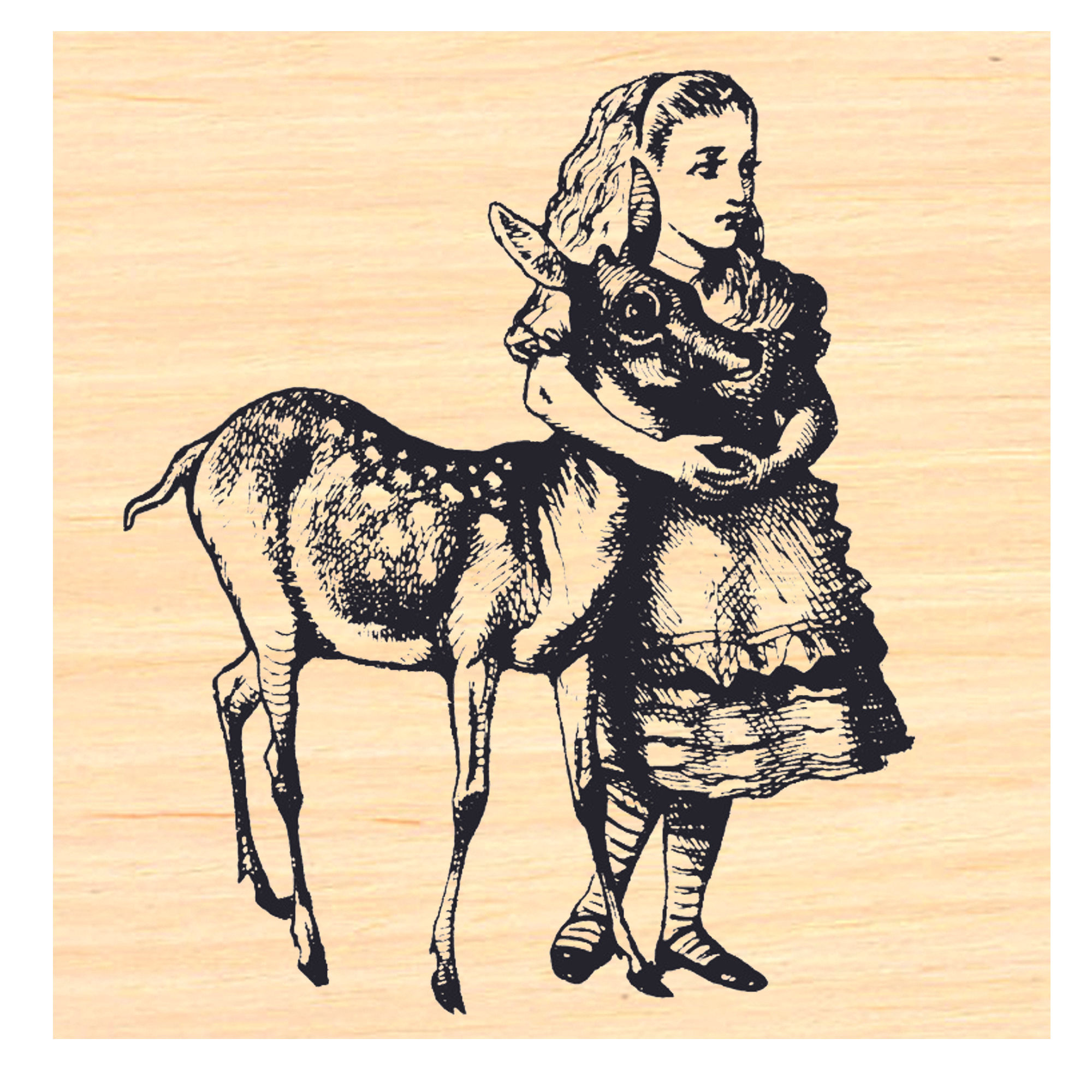 P50 Alice in wonderland- Fawn-Rubber Stamp