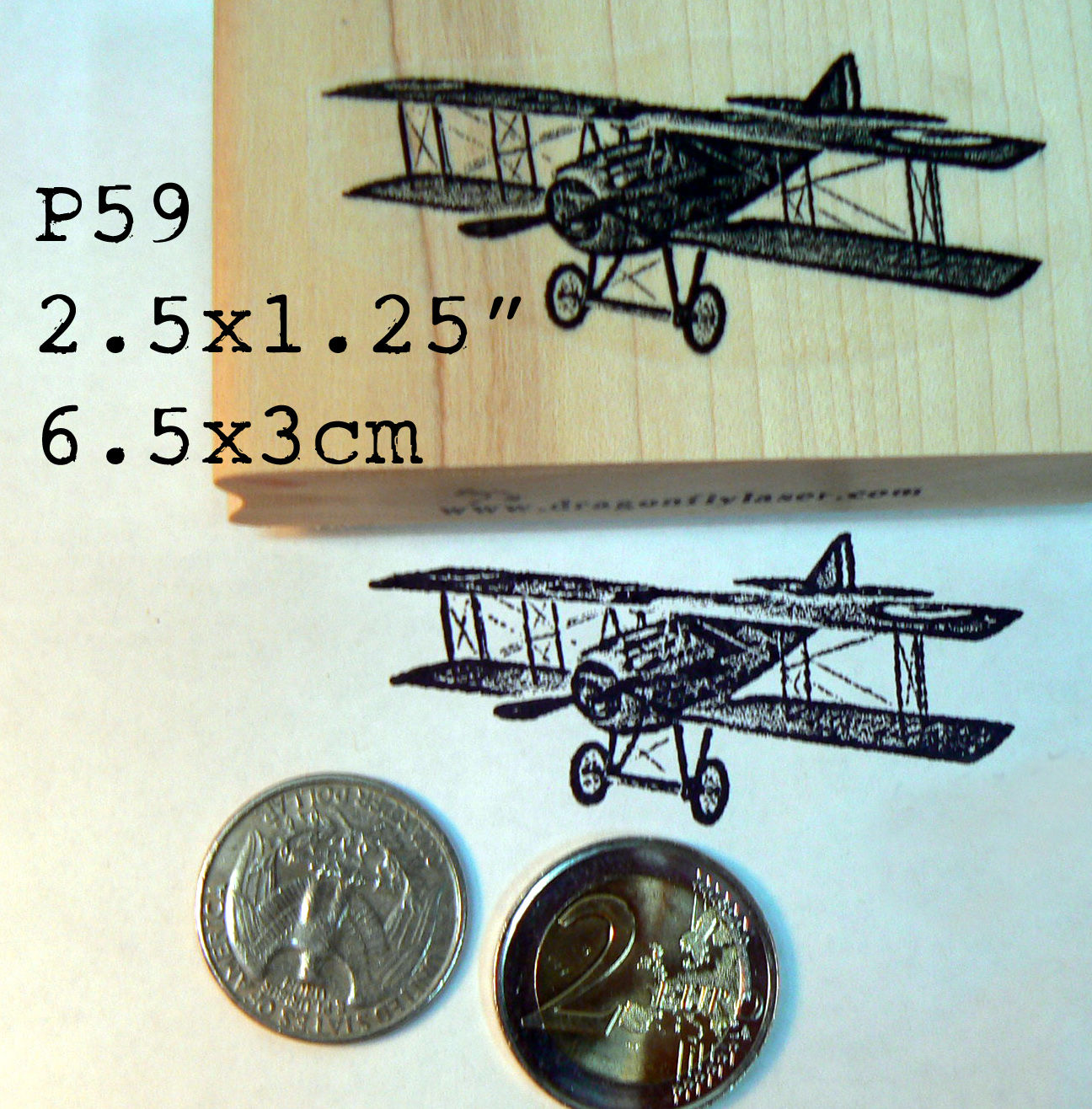 P59 Airplane Rubber Stamp
