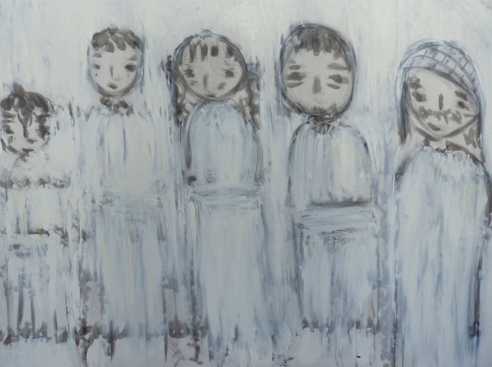 Sans Titre 89x130cm, huile et fusain