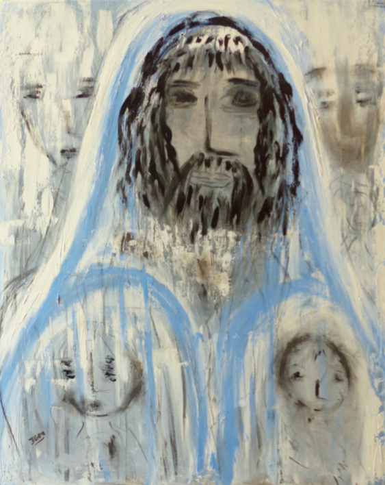 Sans Titre 92x73cm, huile et fusain