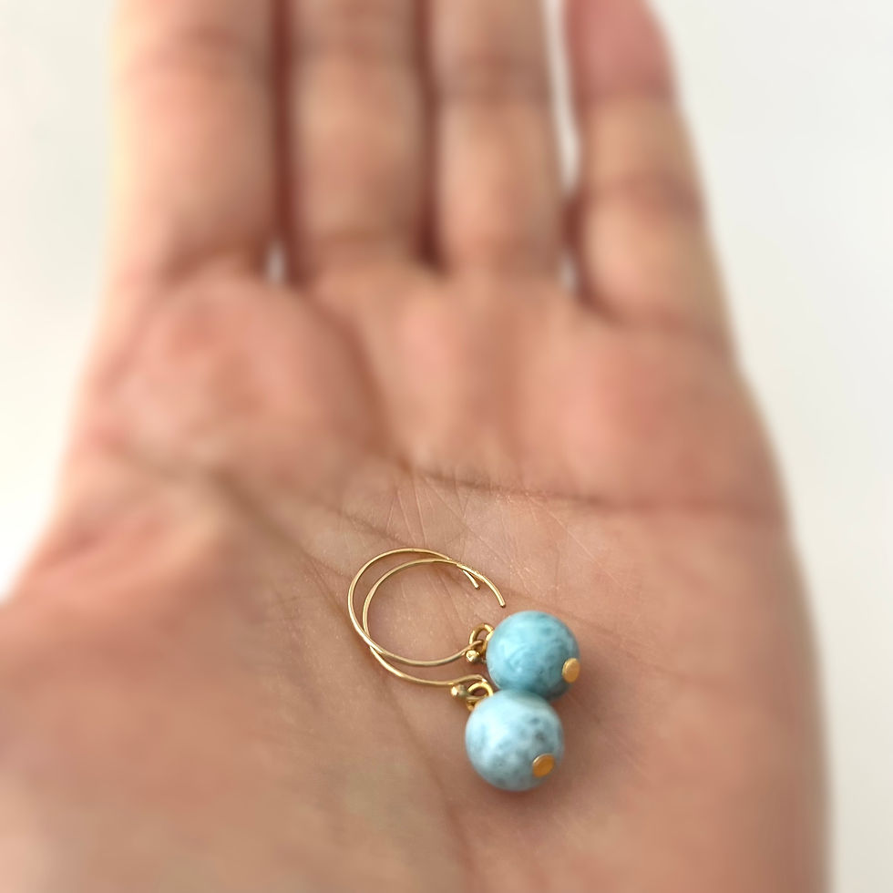 サムネイル： Larimar earrings 3 ラリマーピアス