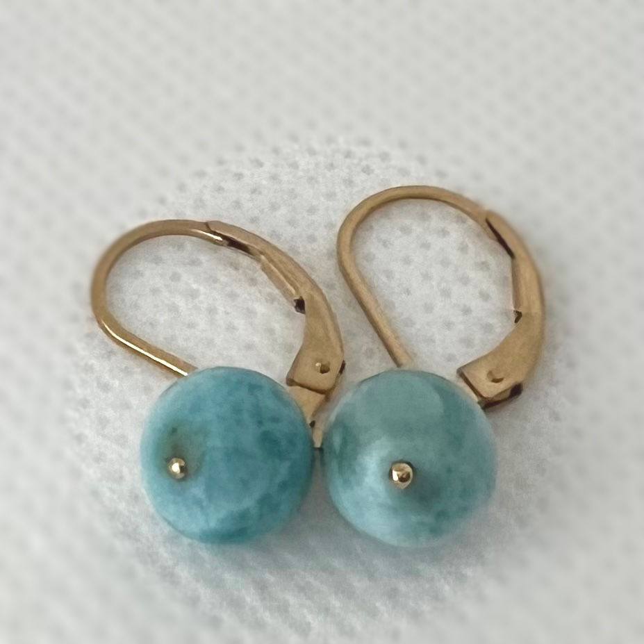 サムネイル： Larimar earrings 1 ラリマーピアス