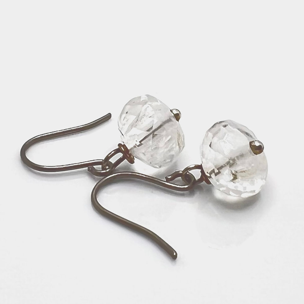 サムネイル： Clear color aquamarine earrings 透明アクアマリンピアス