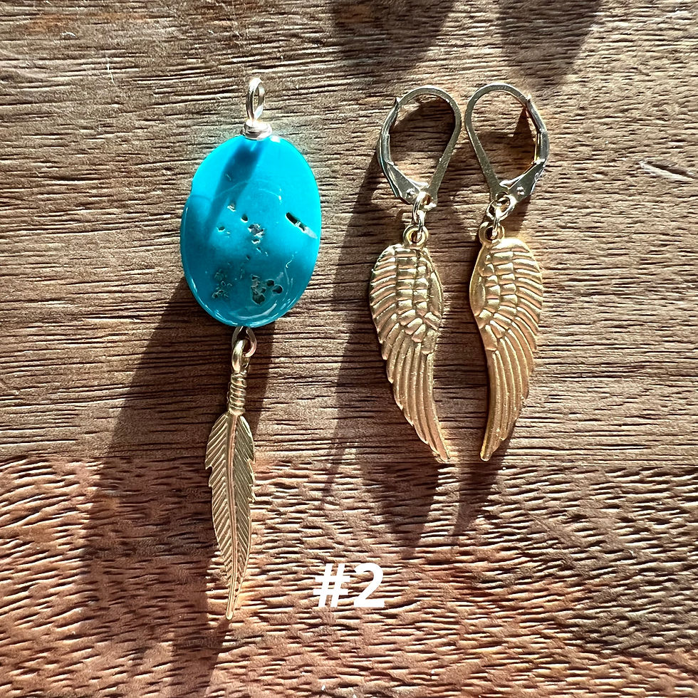 Thumbnail: Sleeping beauty turquoise feather necklace スリーピングビューティーターコイズネックレス