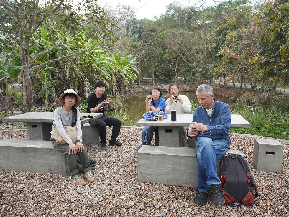 緑の多い中庭でコーヒーを楽しむことができます