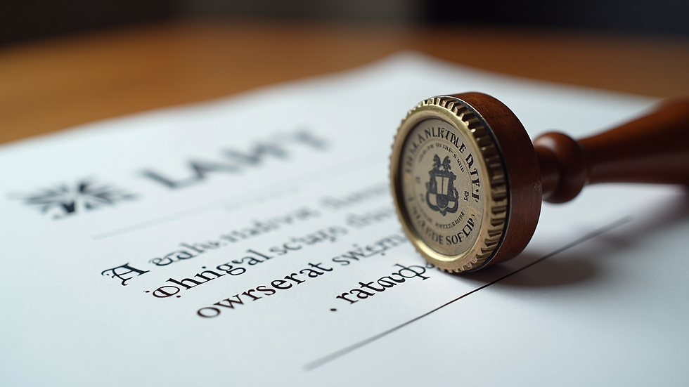 Close-up view of a Michigan notary stamp on a legal document