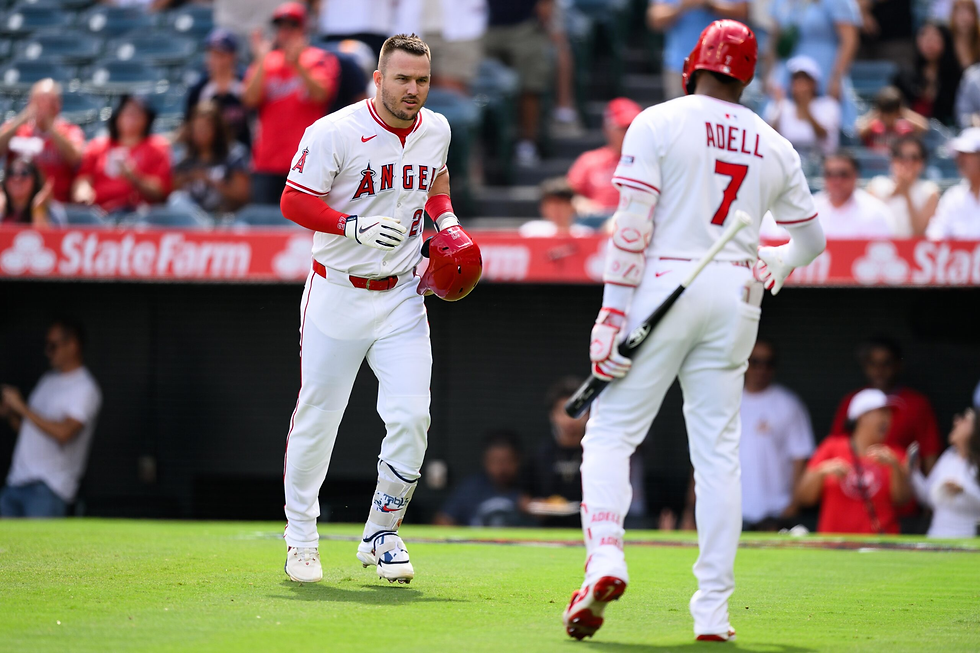 Los Angeles Angels Mike Trout (left) and Jo Adell (right). Courtesy of thebiglead.com