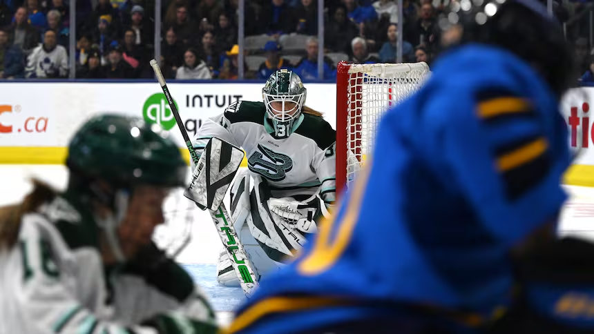 Frankel in Boston's 4-0 shutout against the Toronto Scepters. Courtesy of cbc.ca