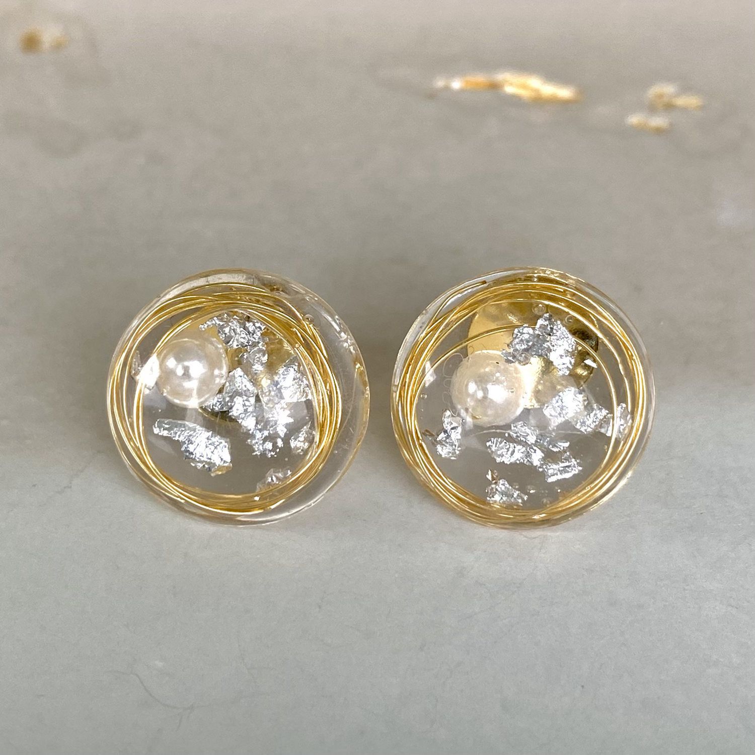 BirdsNest pearl stud