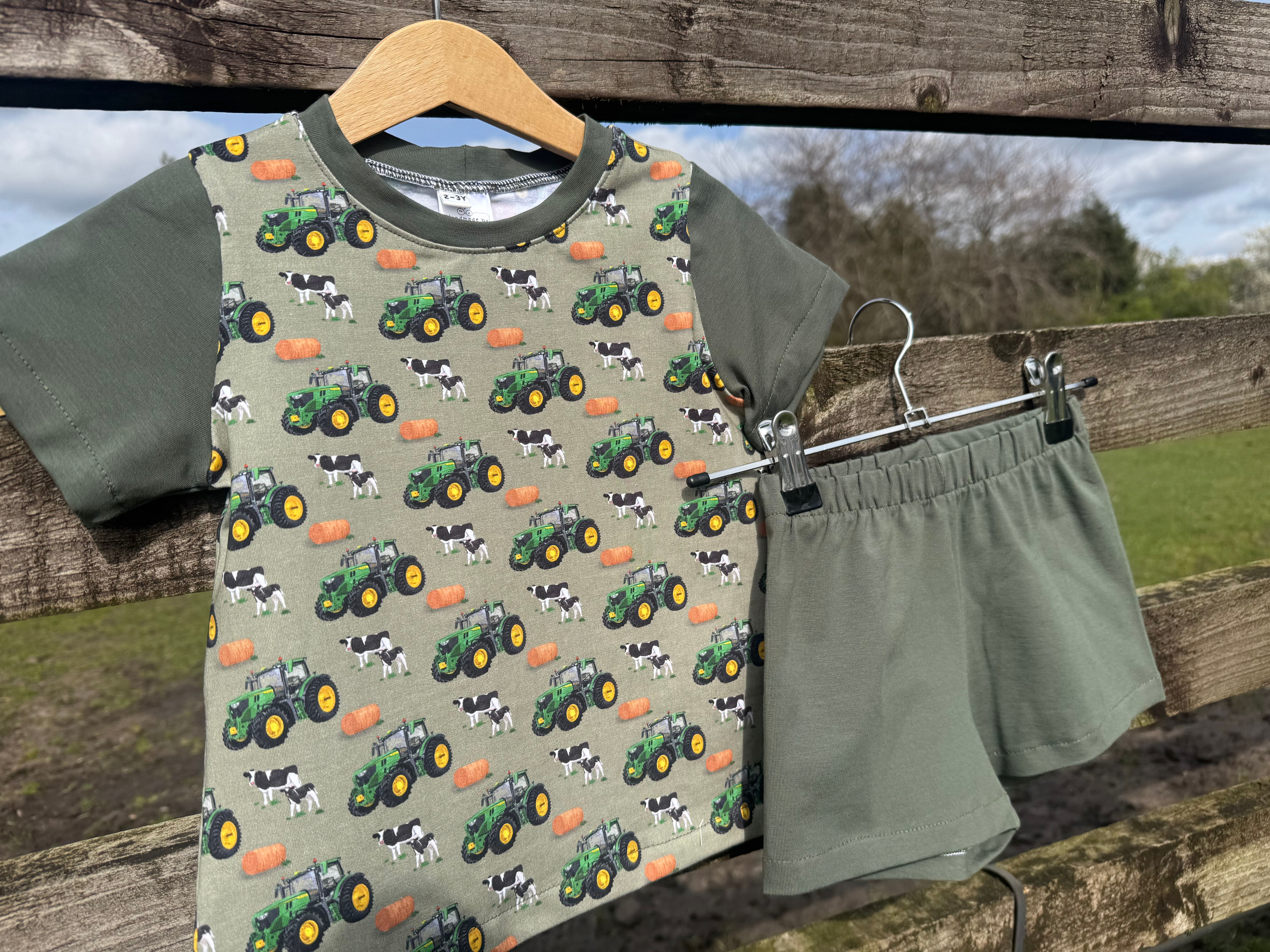Green Tractor T-shirt and Shorts set