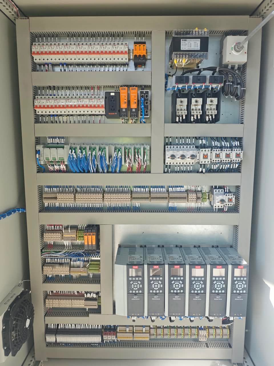 Tablero de control con PLC y variadores de frecuencia