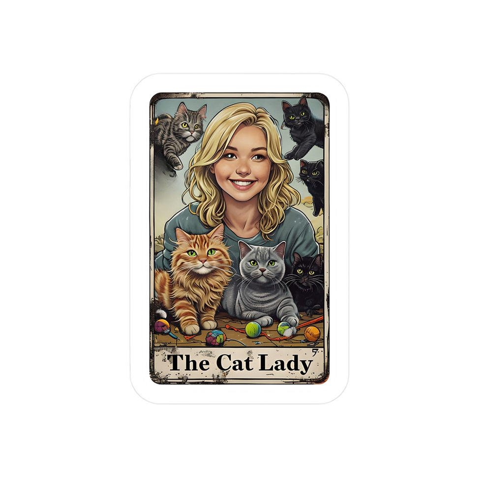 Thumbnail: The Cat Lady Tarot Card Vinyl Sticker - FREE SHIPPING