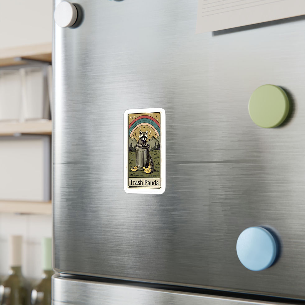 Thumbnail: Trash Panda Tarot Card Vinyl Sticker - FREE SHIPPING