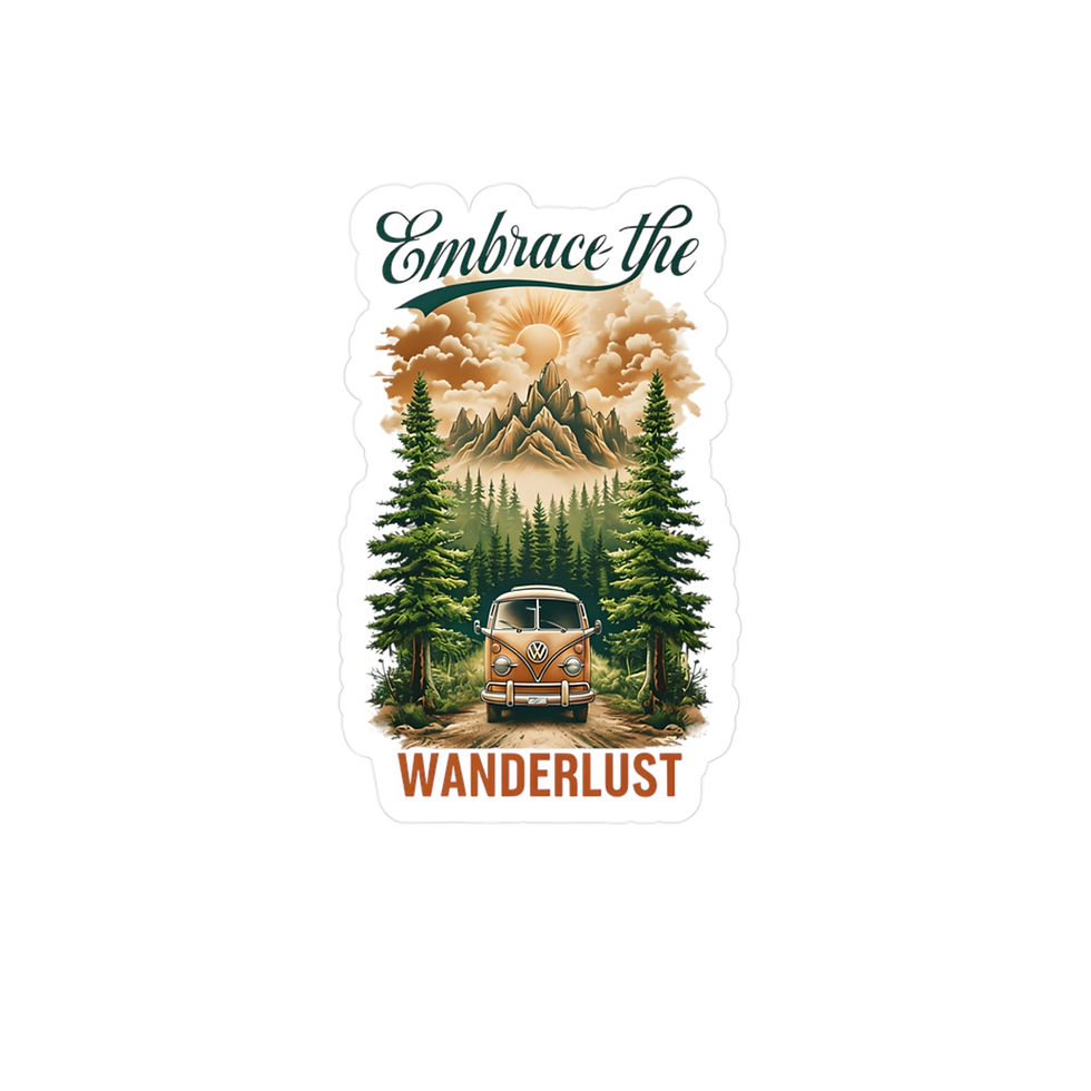 Thumbnail: Embrace the Wanderlust Nature Travelling Outdoors Vinyl Sticker - FREE SHIPPING