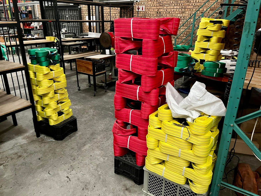 Finished slings and straps in the SIS factory