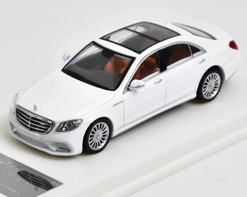 MERCEDES BENZ S65 AMG W222 WHITE 1/64 SCALE DIECAST CAR MODEL BY