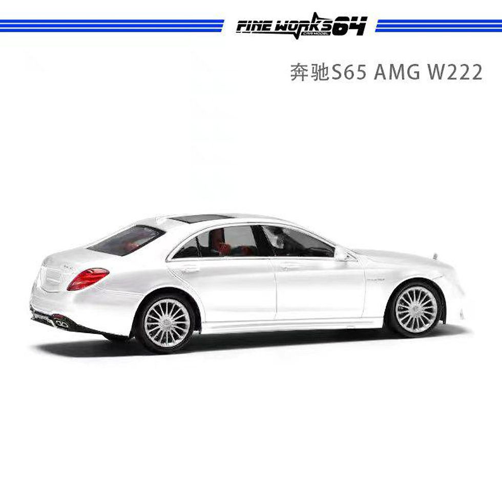Thumbnail: MERCEDES BENZ S65 AMG W222 WHITE 1/64 SCALE DIECAST CAR MODEL BY FINE WORKS