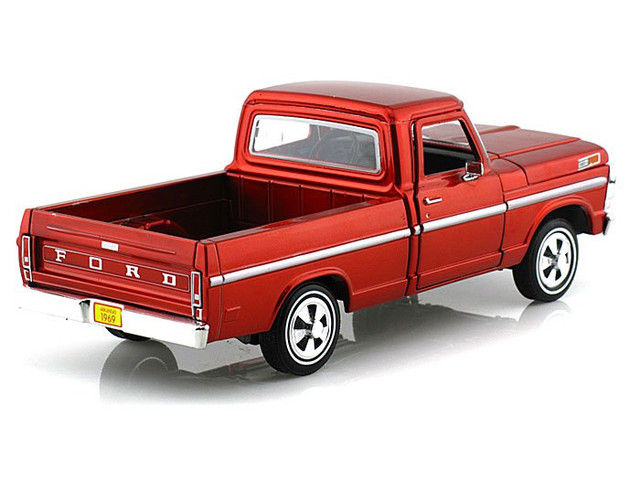 Thumbnail: 1969 FORD F-100 PICKUP TRUCK BURGUNDY 1/24 SCALE DIECAST MODEL MOTOR MAX 79315